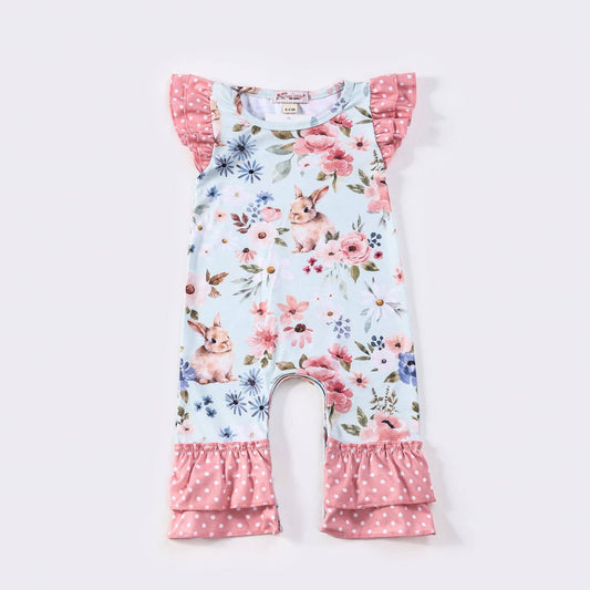 Floral Snuggle Bunny Baby Romper