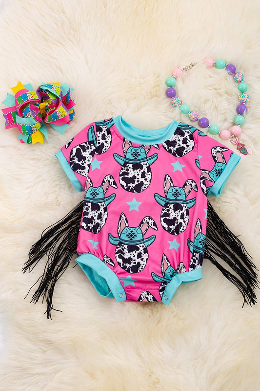 PINK WESTERN EASTER EGG PRINTED ONESIE. RPB20144003 AMY